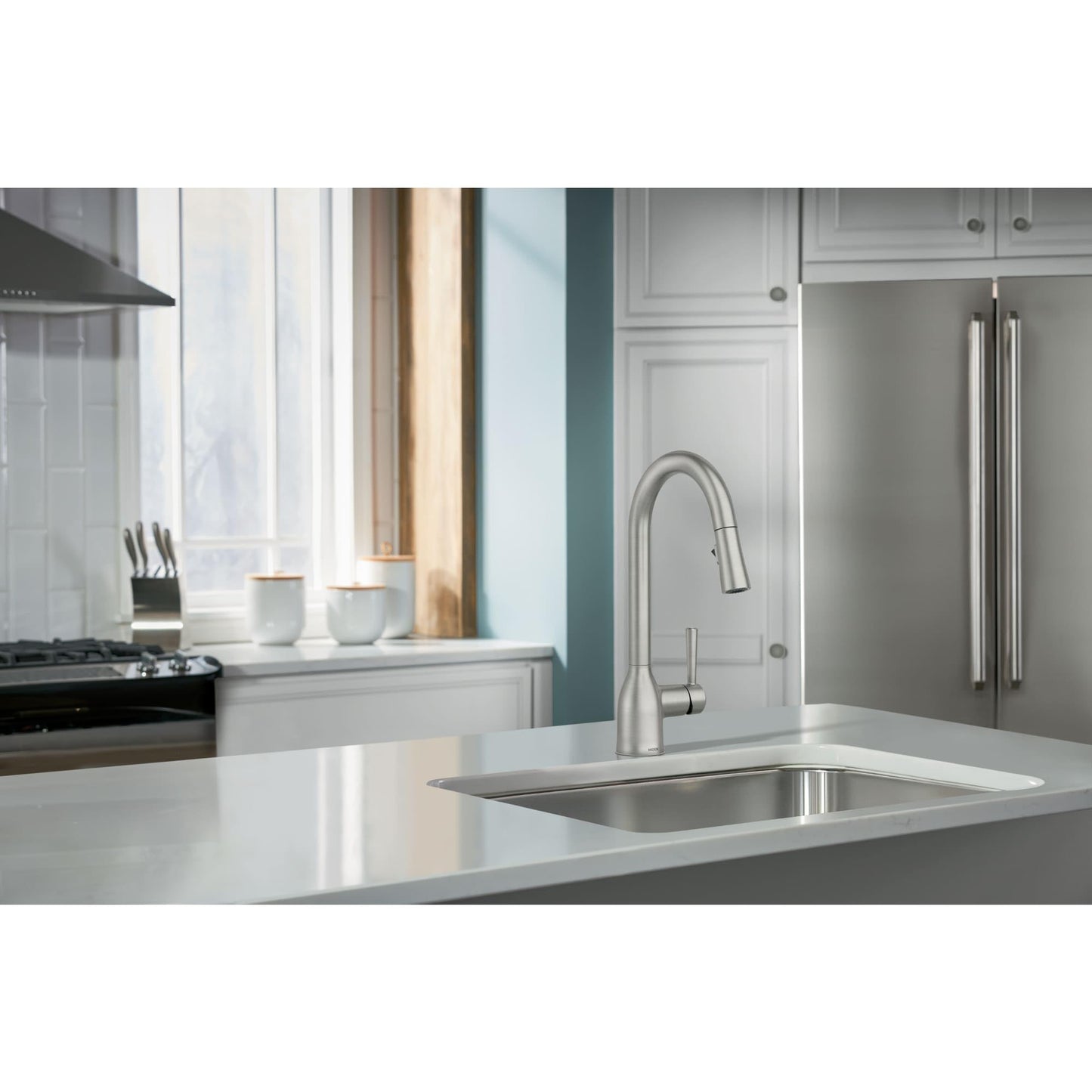 Moen 87233SRS Adler One-Handle High Arc Pulldown Kitchen Faucet with Power Clean, Spot Resist Stainless 🍁 All In One Marketplace Canada