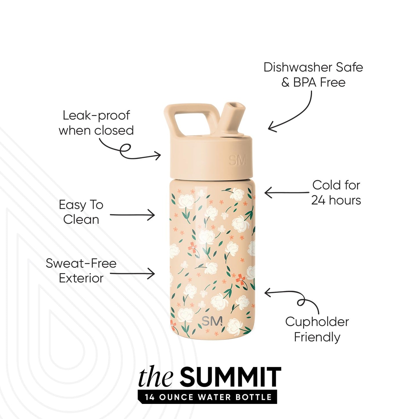 Simple Modern Kids Water Bottle & Toddler Cup | 14oz | Floral 🍁 All In One Marketplace Canada