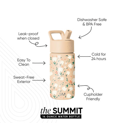 Simple Modern Kids Water Bottle & Toddler Cup | 14oz | Floral 🍁 All In One Marketplace Canada