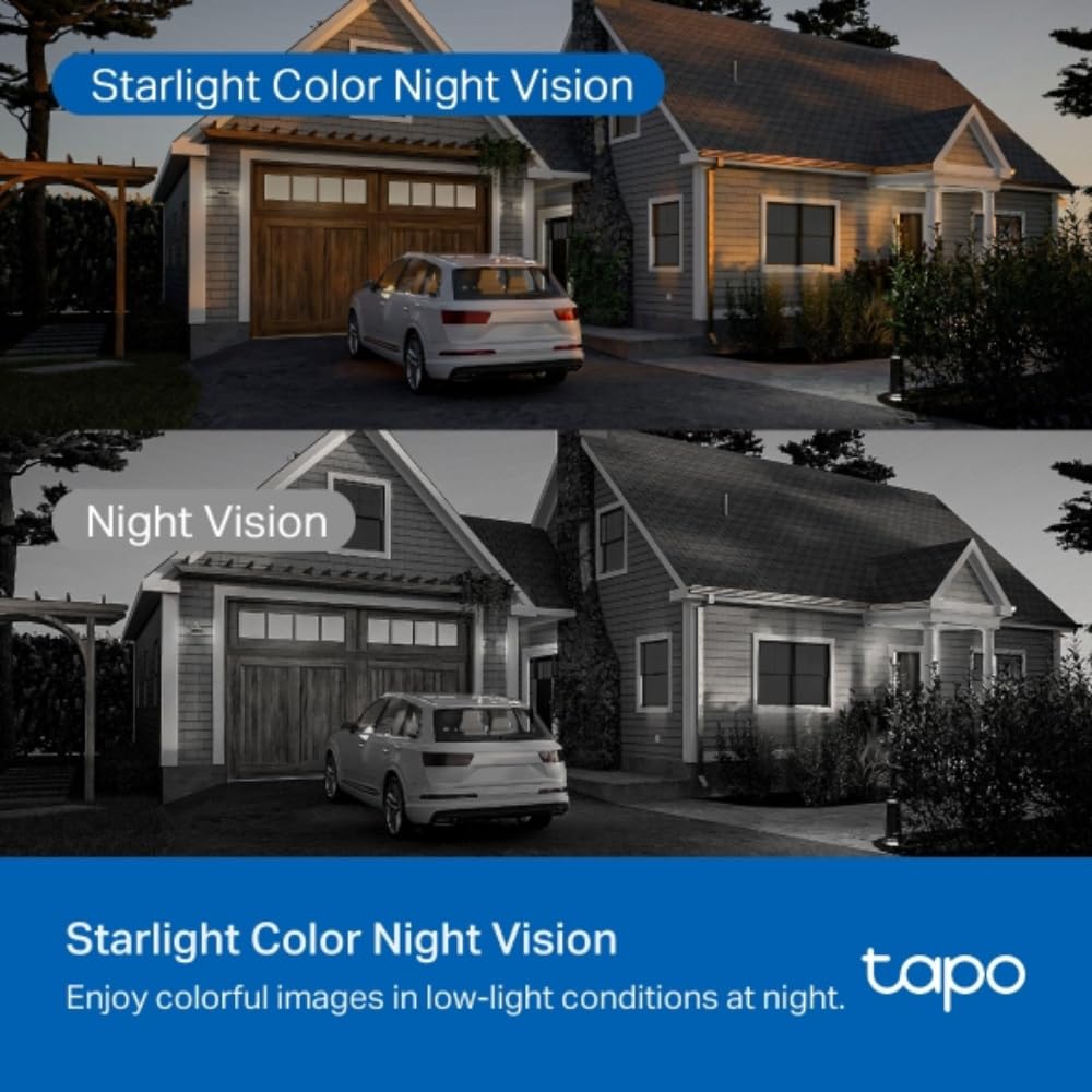 TP-Link Tapo 3K 5MP Pan/Tilt Outdoor Wired Security Wi-Fi Camera, 360° Visual Coverage, Starlight Full-Color Night Vision Up to 98ft, Person/Pet/Venicle Detection,Physical Privacy Mode (Tapo C530WS)