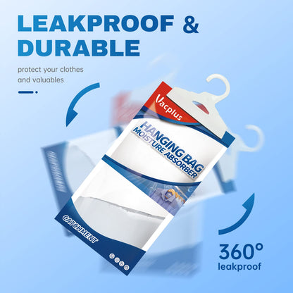 Vacplus Moisture Absorbers Packets, Fragrance Free 10 Pack, Humidity Packs, Dessicant Packets, Hanging Closet Dehumidifier Bags, Dehumidifier for Bathroom, Blue, 30.0 x 16.0 cm - Available at All In One Marketplace Canada