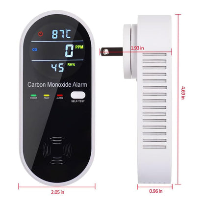 3-in-1 Carbon Monoxide Detector, Carbon Monoxide Detector Plug in Wall with Temperature & Humidity Display, CO Alarm Monitor with Color LCD Display, Accurate & Easy to Install - Available at All In One Marketplace Canada