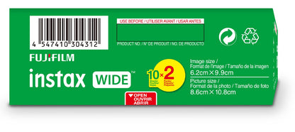 Fujifilm Instax Wide Film, White Twin Pack (20 Exposures