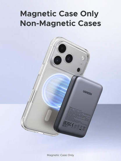 UGREEN 10000mAh PD 20W Magnetic Battery Pack Power Bank for iPhone, 7.5W Wireless Portable Charger with Magsafe, Skin-Friendly Compatible with iPhone 17/16/15/14/13 Series-Black, Includes USB-C Cable - Available at All In One Marketplace Canada