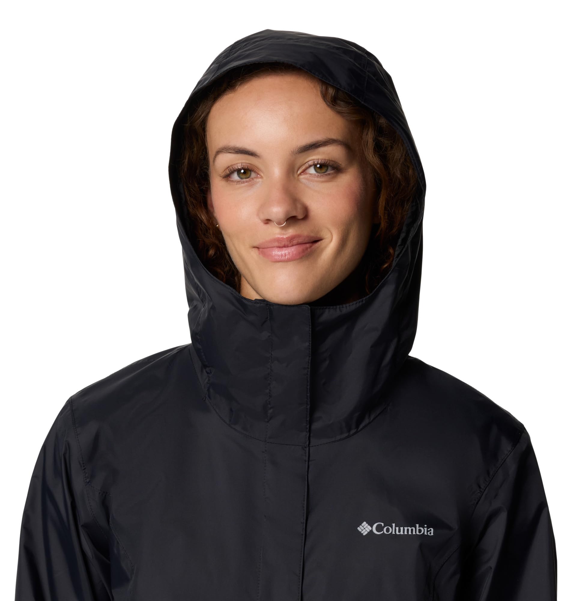 Columbia Womens Arcadia II Waterproof Rain Jacket, Black, X-Large Columbia
