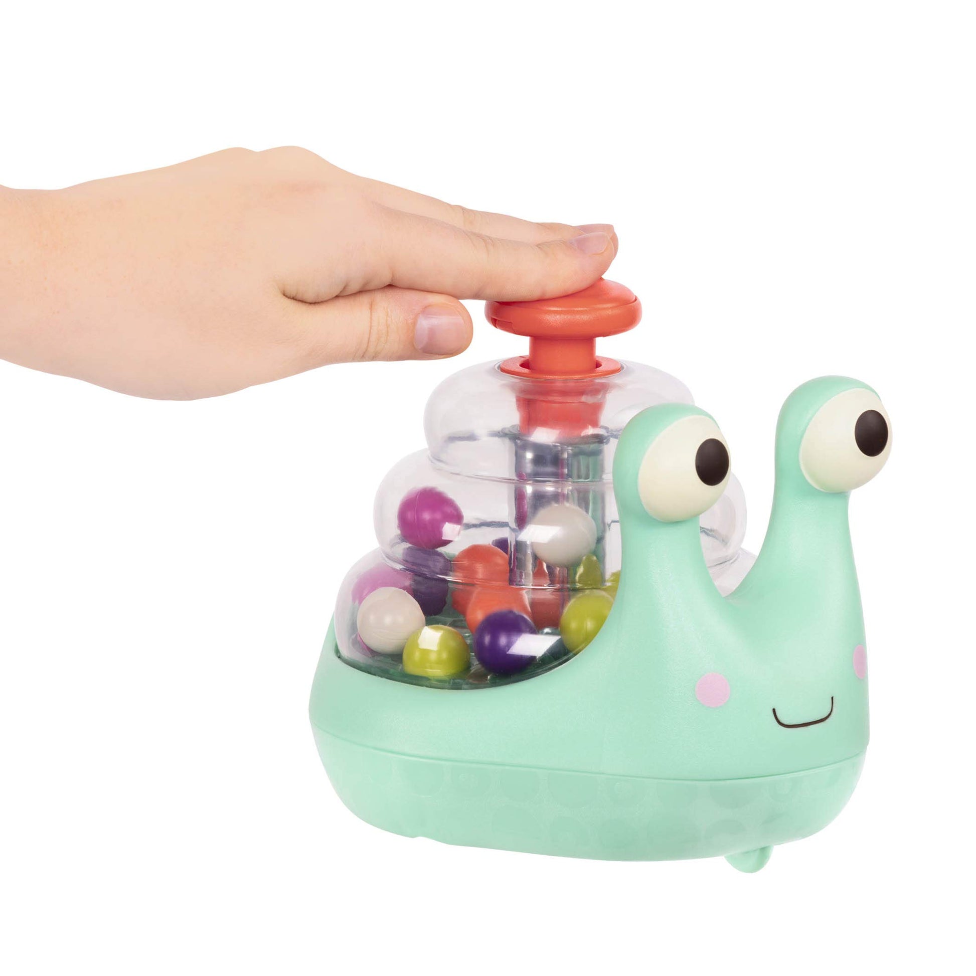 B. toys – Light Up Snail Ball PopperBaby Toy with Glowing Effects & Easy– Grip Handle – Interactive Educational Toy for Motor Skills Development – Colorful Baby Toys for 10+ Months B. toys