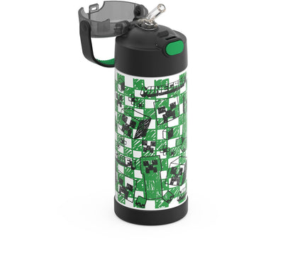 THERMOS FUNTAINER Water Bottle with Straw, 14oz, Minecraft