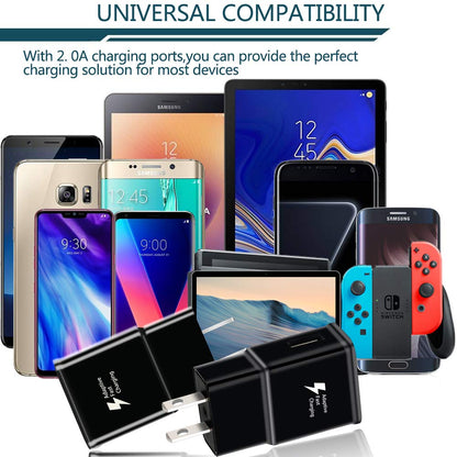 Fast Charging Block, USB Adaptive Fast Charger Box Android Cell Phone Wall Quick Tablet Charger Plug Adapter Compatible Samsung Galaxy S10 S9 S8 S7 A13 A16 Note 8 9 10 LG G7 Plus EP-TA20JBE (2 Pack)