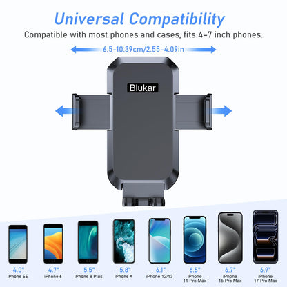 Blukar Phone Holder Car, Air Vent Car Phone Mount with Upgraded Ultra Stable Hook Clip, 360° Rotation, One Button Release Cellphone Holder for iPhone, Google, Galaxy and All Mobile Phones - Available at All In One Marketplace Canada