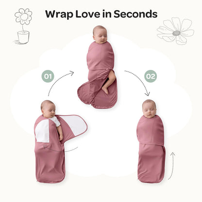 Momcozy Baby Swaddle, Quiet Fastener Swaddle Suitable for Infant 0-3 Months, New-Parent-Friendly Sleep Sack, Reduce Startle Reflex, Newborn Boys Girls Registry Essentials, 2-Pack, Bloom