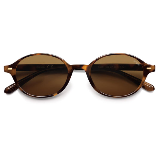 SOJOS Retro Oval Round Polarized Sunglasses Womens Mens, Small Chic Vintage Trendy Sunnies SJ2611, Brown tortoise/Brown - Available at All In One Marketplace Canada