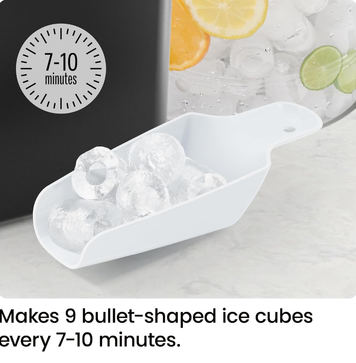 Iceman Dual-Size Ice Maker Countertop - Portable Ice Machine, Large and Small Ice Machine Maker with Self Cleaning, 9 Cubes in 7 Mins, 22lbs/24hrs, for Home, Kitchen, Office, Party, Ice Scoop Included - Available at All In One Marketplace Canada