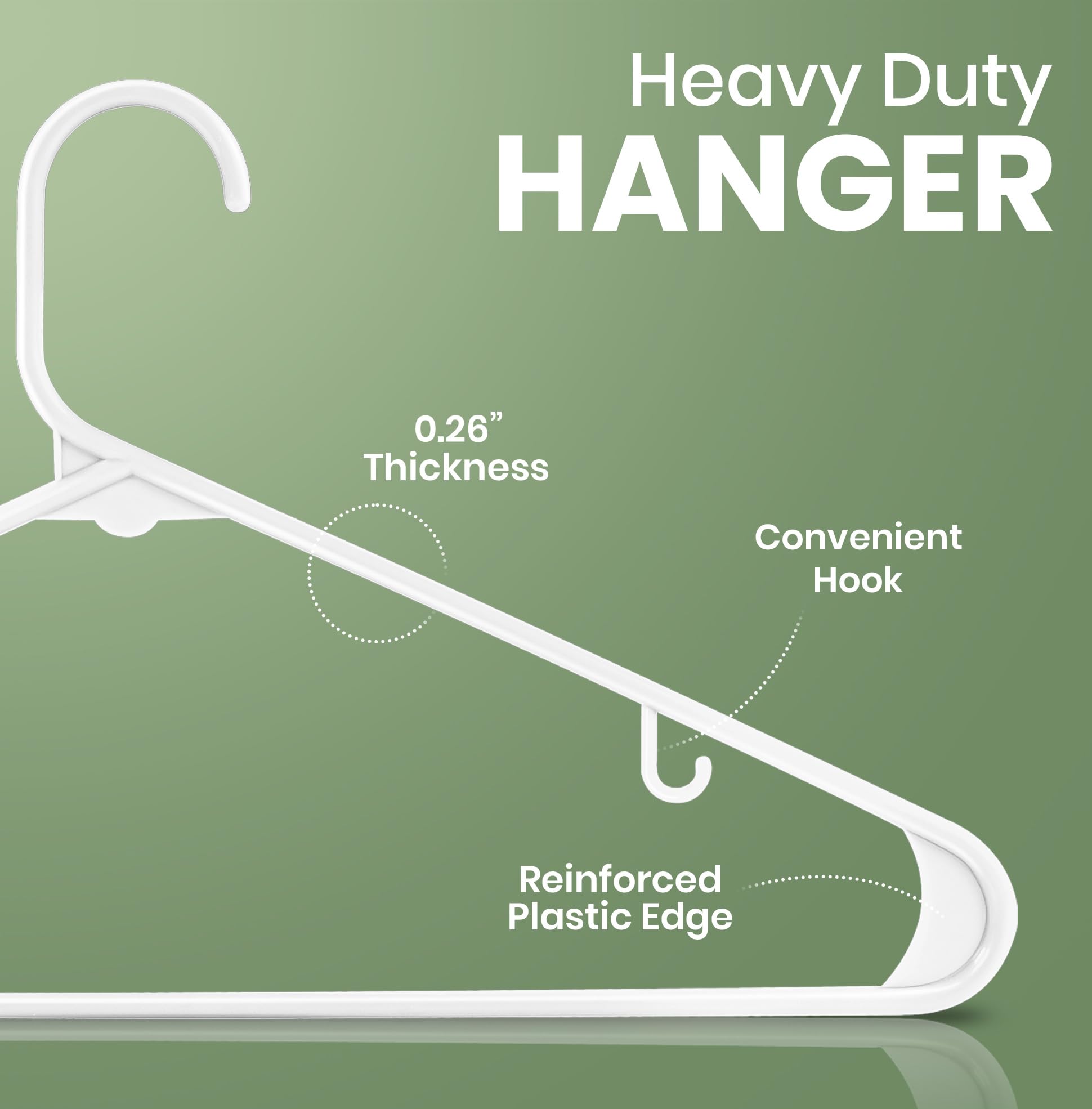 Utopia Home Plastic Hanger, 50 Pack, White Clothes Hangers with Hooks, Durable Heavy Duty Coat Hangers for Shirts, Pants, Skirts, Jackets, Blouses, Dresses, and Everyday Closet Organization - Available at All In One Marketplace Canada