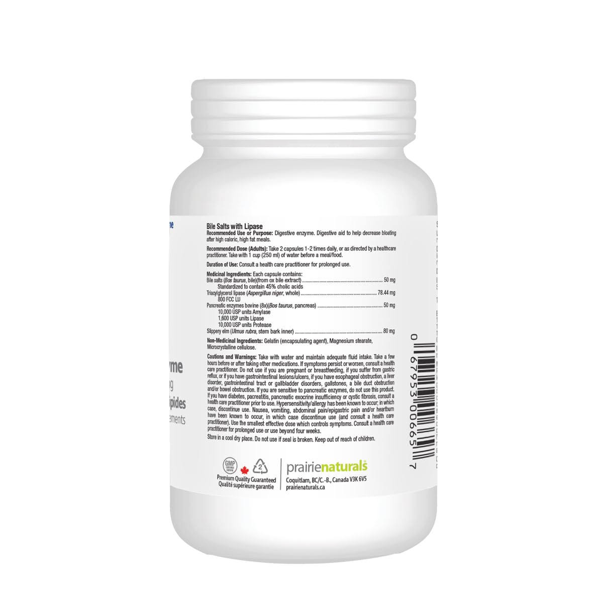 Prairie Naturals Bile-Force - Bile Salt with Lipase - 120 Count (Packaging may vary) Prairie Naturals