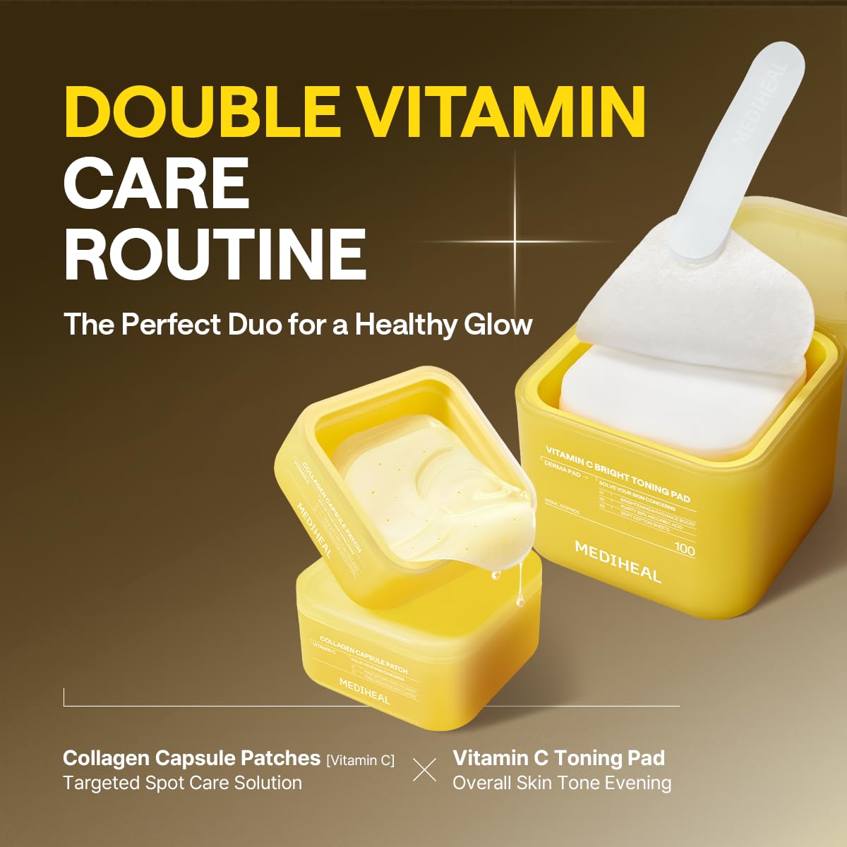 MEDIHEAL Collagen Vita Capsule Eye Patch – Korean Eye Mask for Dark Circles & Dark Spots, Vitamin C Hydrogel Under Eye Patches That Visibly Brighten, Plump & Even Skin Tone, 60 Count