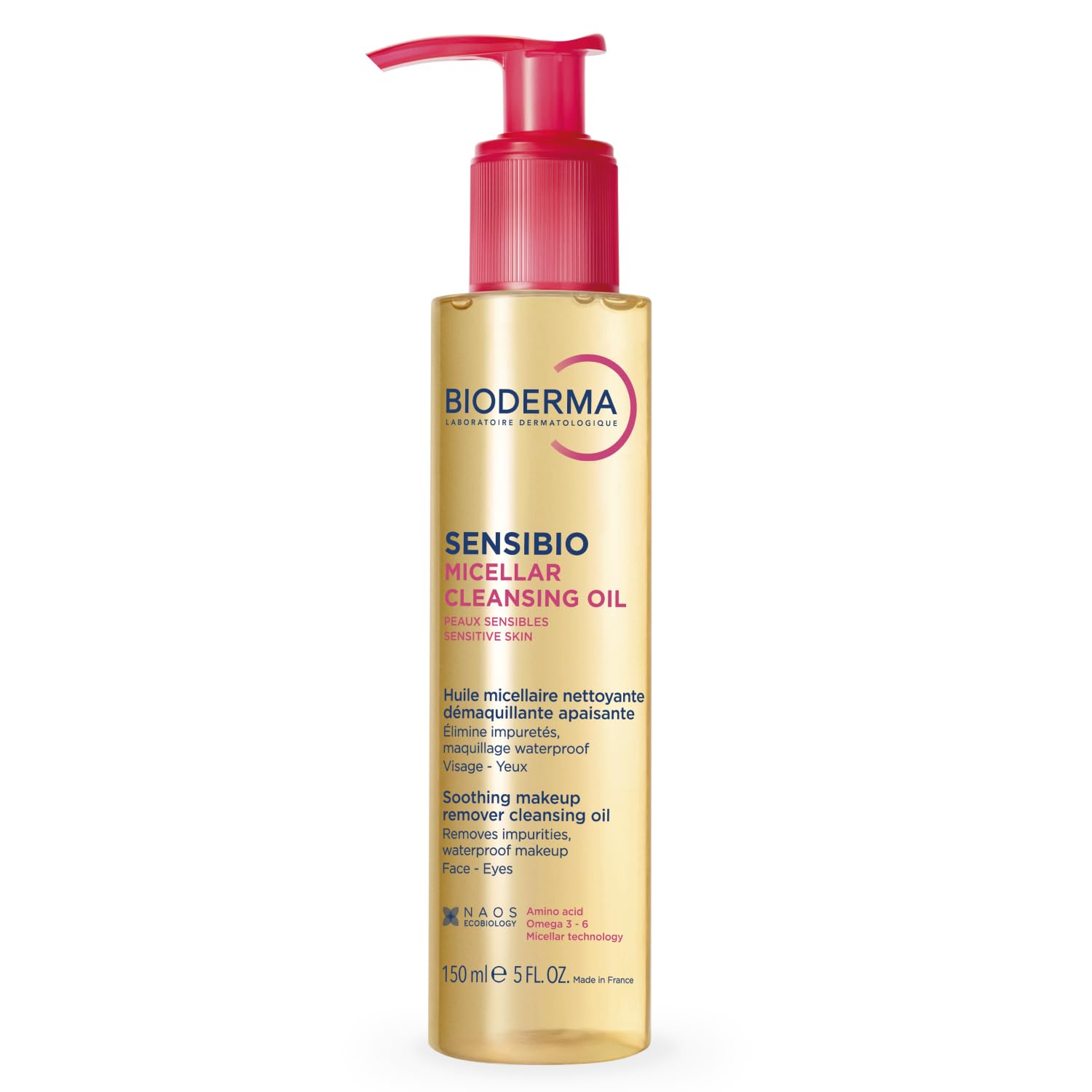 Bioderma Sensibio Micellar Cleansing Oil, 1st Ecobiological Micellar Formula Gentle Face Cleanser, Cleanses, Soothes & Nourishes Skin, Oil-to-Milk Texture, Fragrance-Free, Gentle on Skin - Available at All In One Marketplace Canada