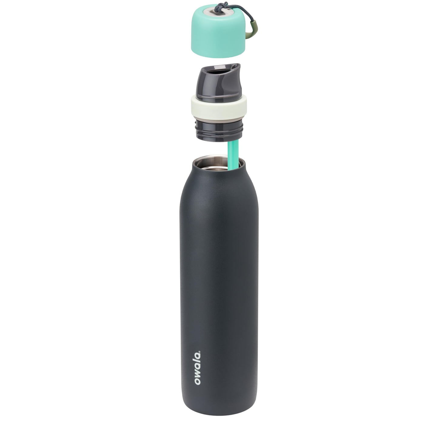 Owala FreeSip Twist Insulated Stainless Steel Water Bottle with Straw for Sports and Travel, BPA-Free, 24-oz, Blue/Grey (Foggy Tide) 🍁 All In One Marketplace Canada