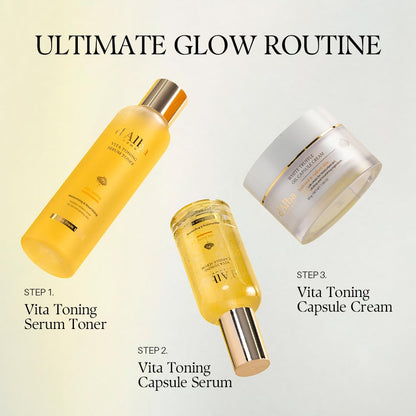 d'alba Piedmont Vita Toning Capsule Serum (100ml), Large Size, Daily Vita Boost for Luminous Skin, Double Vitamin Formula - Available at All In One Marketplace Canada