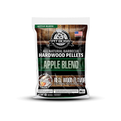 Pit Boss 100% All-Natural Hardwood Apple Blend BBQ Grilling Pellets, 20 Pound Bag Brown Pit Boss