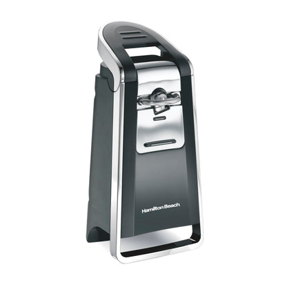 Hamilton Beach (76606ZA) Smooth Touch Electric Automatic Can Opener with Easy Push Down Lever, Opens All Standard-Size and Pop-Top Cans, Extra Tall, Black and Chrome
