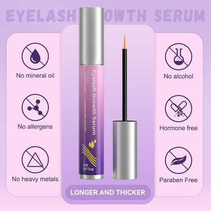 Lash Serum for Growth, Premium Eyelash Enhancer Care for Longer Thicker & Fuller, Gentle Formula Safe for Sensitive Eyes Non-Irritating Daily Use at Home & Travel - 5ml - Available at All In One Marketplace Canada
