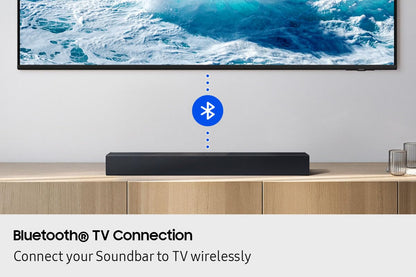 Samsung Sound Bar, HW-B400F/ZC, 2.0 Channel, 140 watts, Dolby Digital, DTS, Bluetooth, HDMI ARC