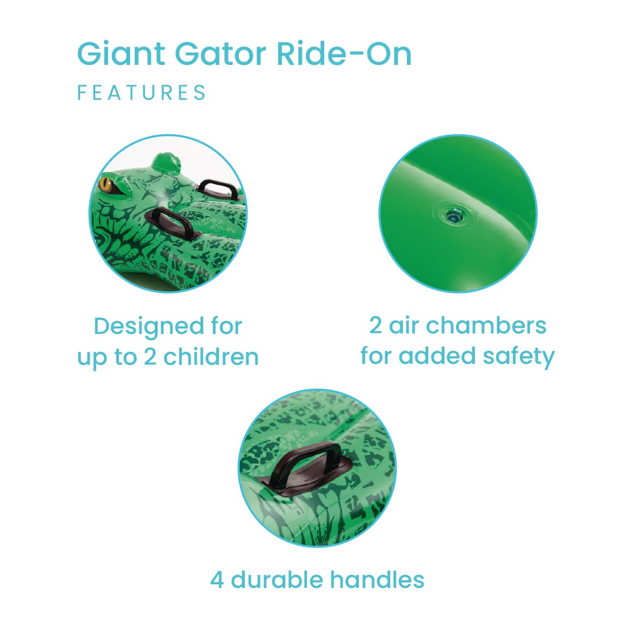 Intex Giant Gator Ride-On, 80" X 45", for Ages 3+