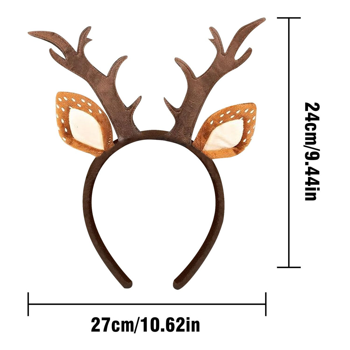 Tiny Chou Reindeer Antlers Headband, Christmas Antler Headband for Adult Women, Fluffy Animal Ears Deer Headwear Halloween 🍁 All In One Marketplace Canada