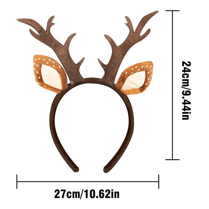 Tiny Chou Reindeer Antlers Headband, Christmas Antler Headband for Adult Women, Fluffy Animal Ears Deer Headwear Halloween 🍁 All In One Marketplace Canada