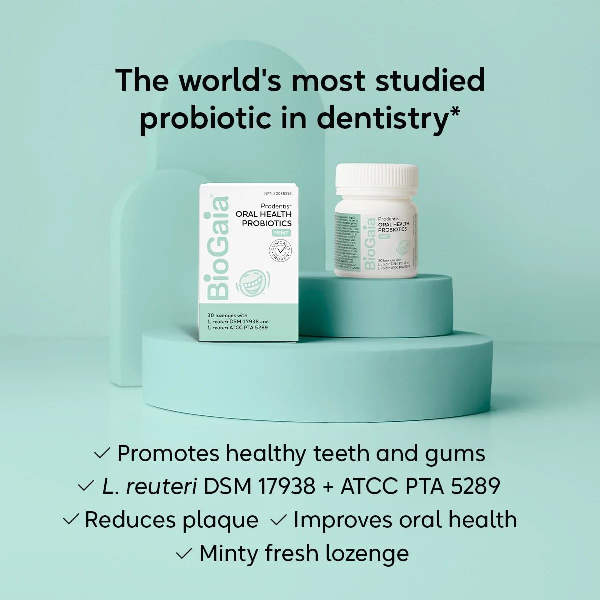 Prodentis Mint | Dental Oral Probiotic Lozenges | for Adults | Clinically Proven Dental Probiotics | Promotes Good Oral Health & Gut Health Too | 30 Mint-Flavored Lozenges - Available at All In One Marketplace Canada