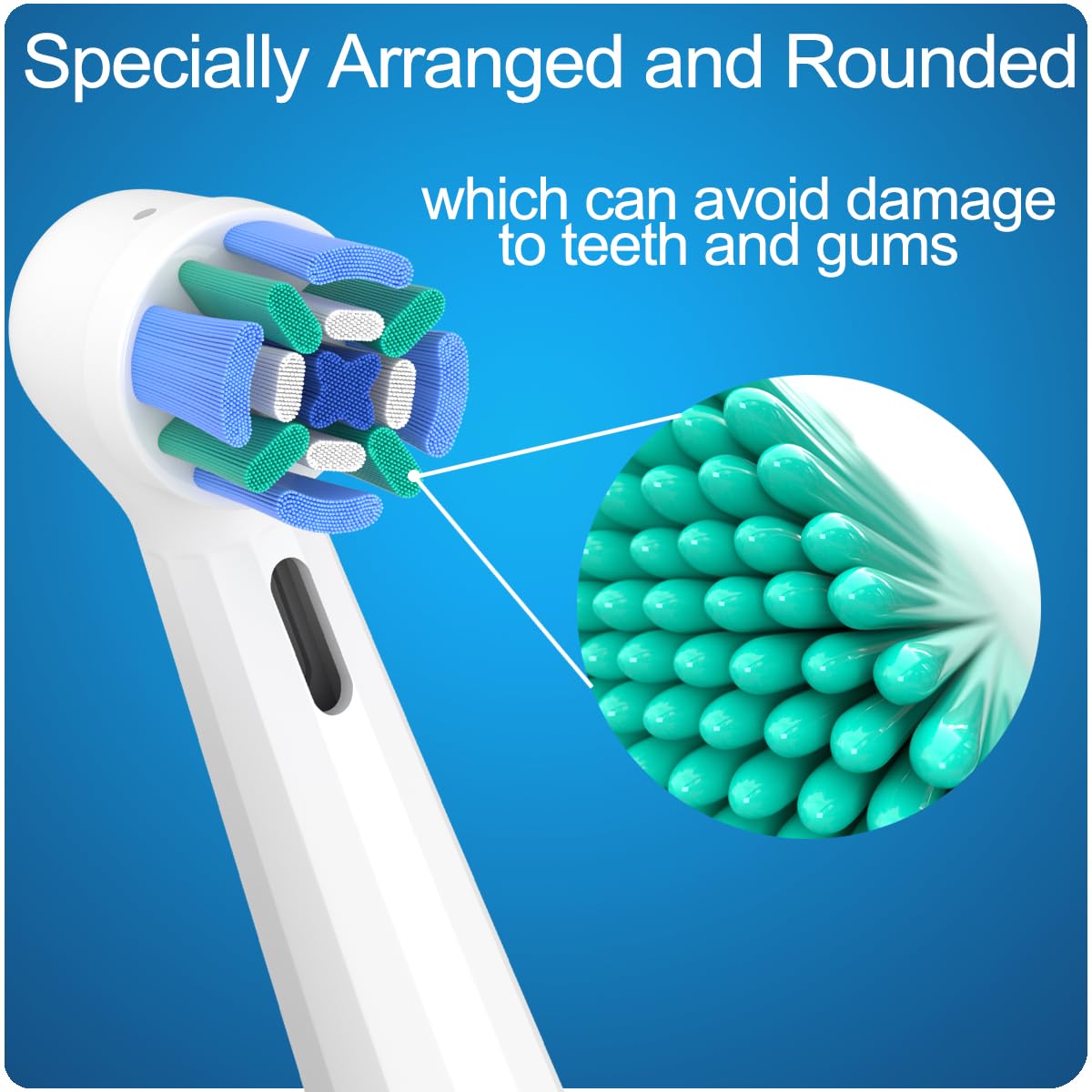8 Pack Replacement Toothbrush Heads Compatible with Oral B iO, Brush Heads for Oral-B iO 2/3/4/5/6/7/8/9/10/7G Series, with Covers, White - Available at All In One Marketplace Canada