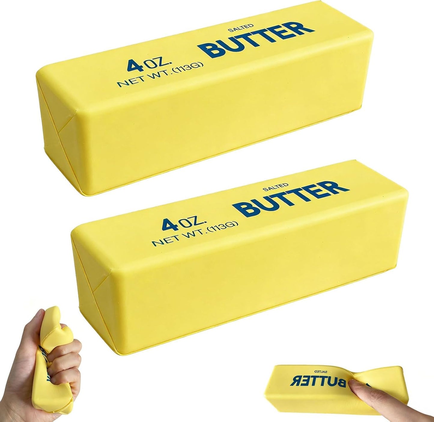 2Pcs Cute Butter Squeeze Stress Balls,Slow Rebound Realistic Soft Butter Stick Fidget,Slow Rising Portable for Adults Anxiety & Stress Relief
