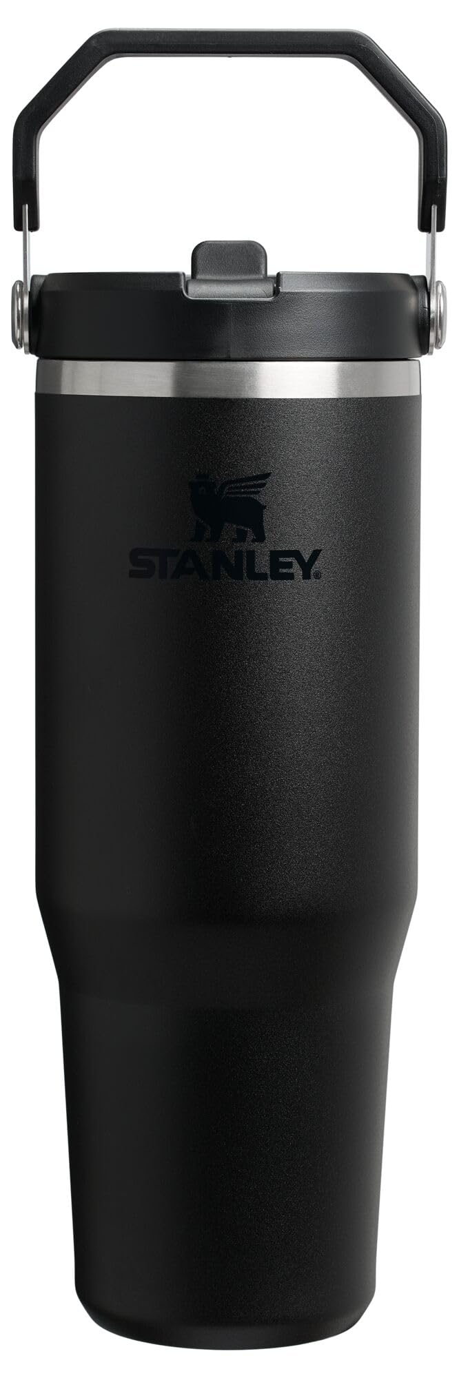 STANLEY IceFlow 2.0 Flip Straw Tumbler with Handle 30 oz | Twist On Lid and Flip Up Straw | Leak Resistant Water Bottle | Insulated Stainless Steel | BPA-Free | Black 2.0