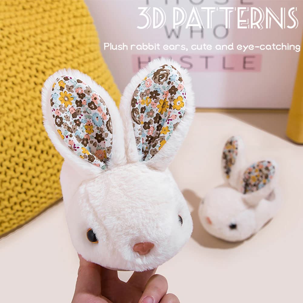 Fadezar Toddler Slippers Girl Boy House Slipper Kids Rabbit Winter Slipper Warm Bunny Slippers Soft Plush Indoor Girls Boys Slipper Cover Heel White 5-6 toddler CN 140 🍁 All In One Marketplace Canada