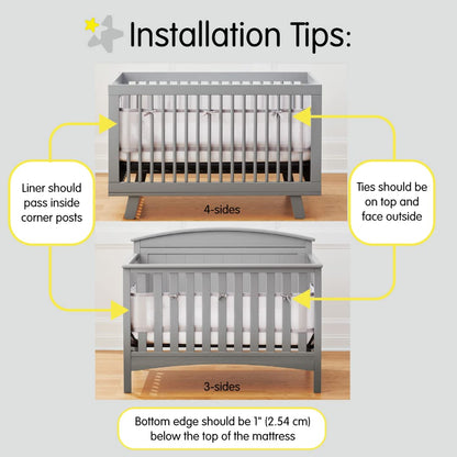 BreathableBaby Breathable Mesh Liner for Full-Size Cribs, Classic 3mm Mesh, White (Size 4FS Covers 3 or 4 Sides) 🍁 All In One Marketplace Canada