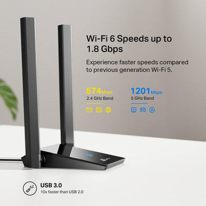 TP-Link AX1800 WiFi 6 USB Adapter for Desktop PC (Archer TX20U Plus) - Wireless Network Adapter with 2.4GHz, 5GHz, High Gain Dual Band 5dBi Antenna, WPA3, Supports Windows 11/10 🍁 All In One Marketplace Canada