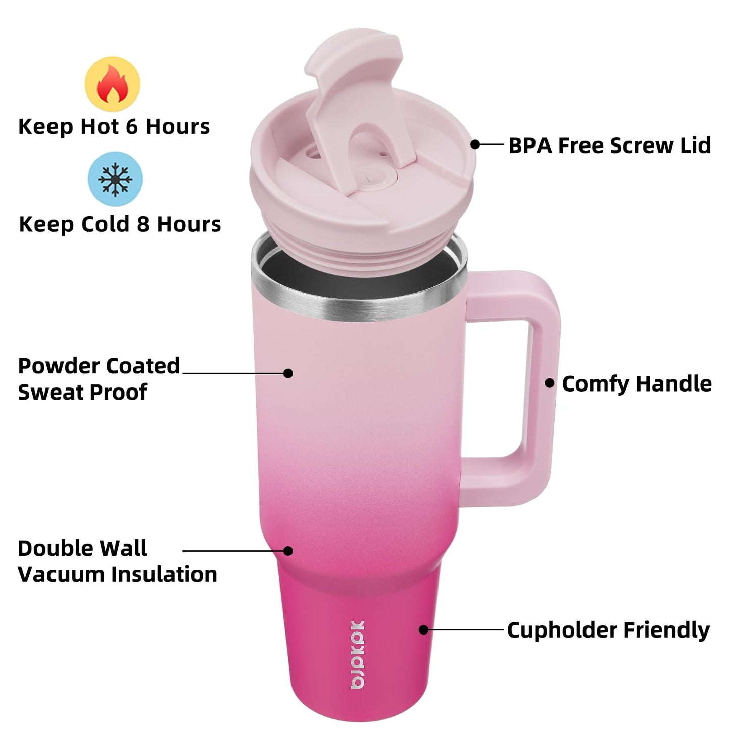 BJPKPK 40 oz Insulated Tumbler with Handle & Straw, Stainless Steel 🍁 All In One Marketplace Canada