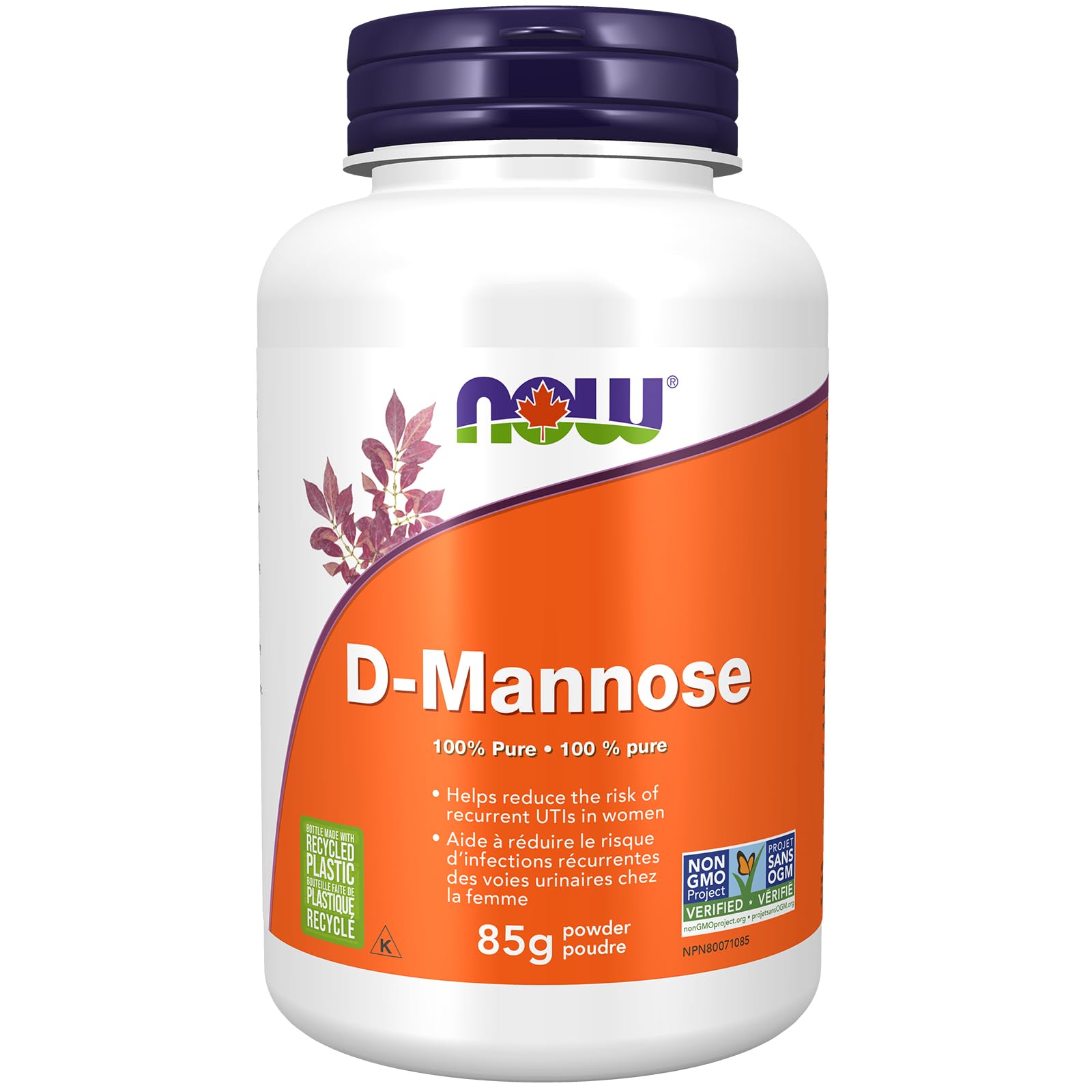 NOW Supplements, D-Mannose Powder, Non-GMO Project Verified, Healthy Urinary Tract*, 85g NOW