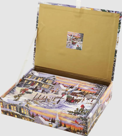 Village Sleigh Ride Deluxe Boxed Holiday Cards (20 cards, 21 self-sealing envelopes) 🍁 All In One Marketplace Canada