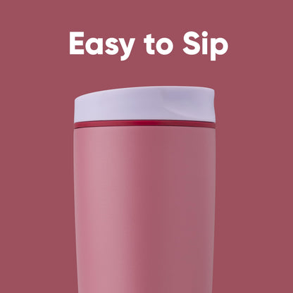 Owala SmoothSip Slider Insulated Stainless Steel Coffee Tumbler, Reusable Iced Coffee Cup, Hot Coffee Travel Mug, BPA Free 20 oz, Crochet Queen