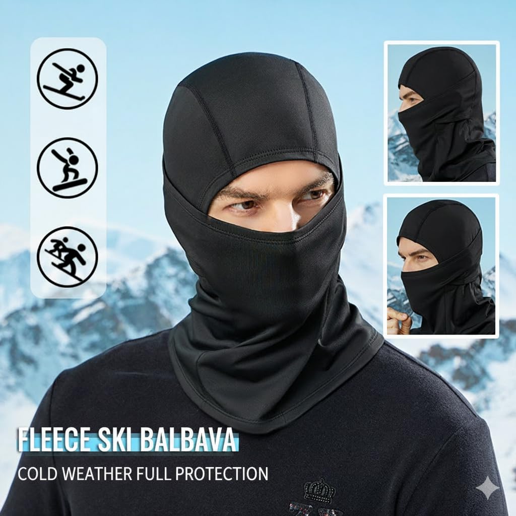 KENPMA 2-Pack Winter Balaclava Face Mask for Men & Women, Thermal Ski Mask for Cold Weather, Windproof Full Face Cover for Skiing, Snowboarding, Motorcycling, Ice Fishing, Running, Hiking Black 🍁 All In One Marketplace Canada