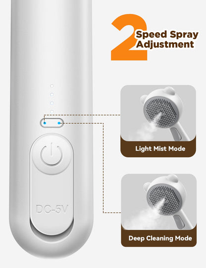 Cat Steam Brush, Cat Brushes for Indoor Cats with Release Button, Dual Speed Spray USB Rechargeable Cat Grooming Supplies, Cat Brush Shedding Suitable for All Long-haired and Short-haired Pets - Available at All In One Marketplace Canada