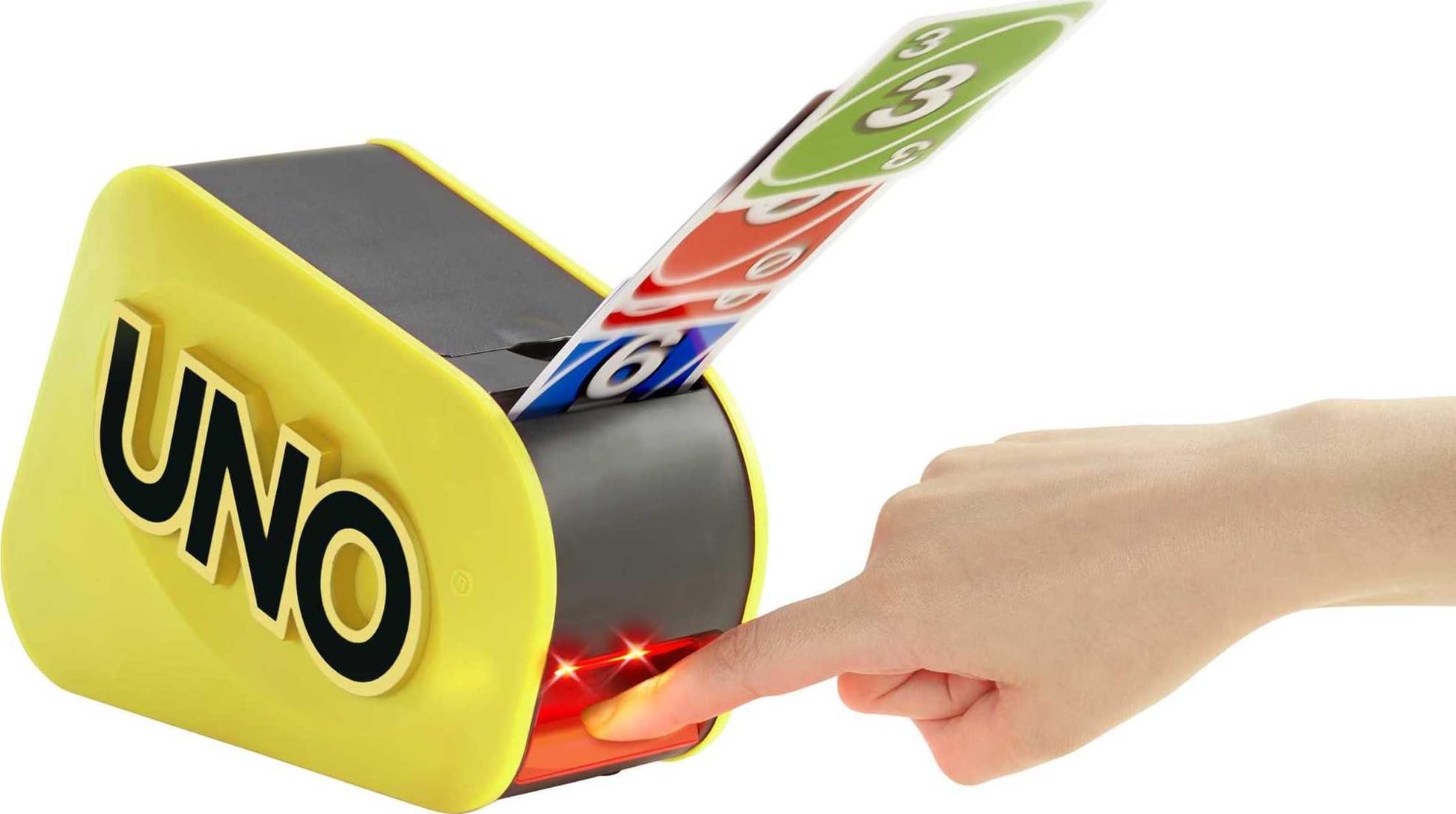 Mattel Games UNO Attack Mega Hit Card Game with Random-Action Launcher with Lights & Sounds & 112 Cards, Kid, Teen & Adult Game Night Ages 7 Years & Older Mattel Games