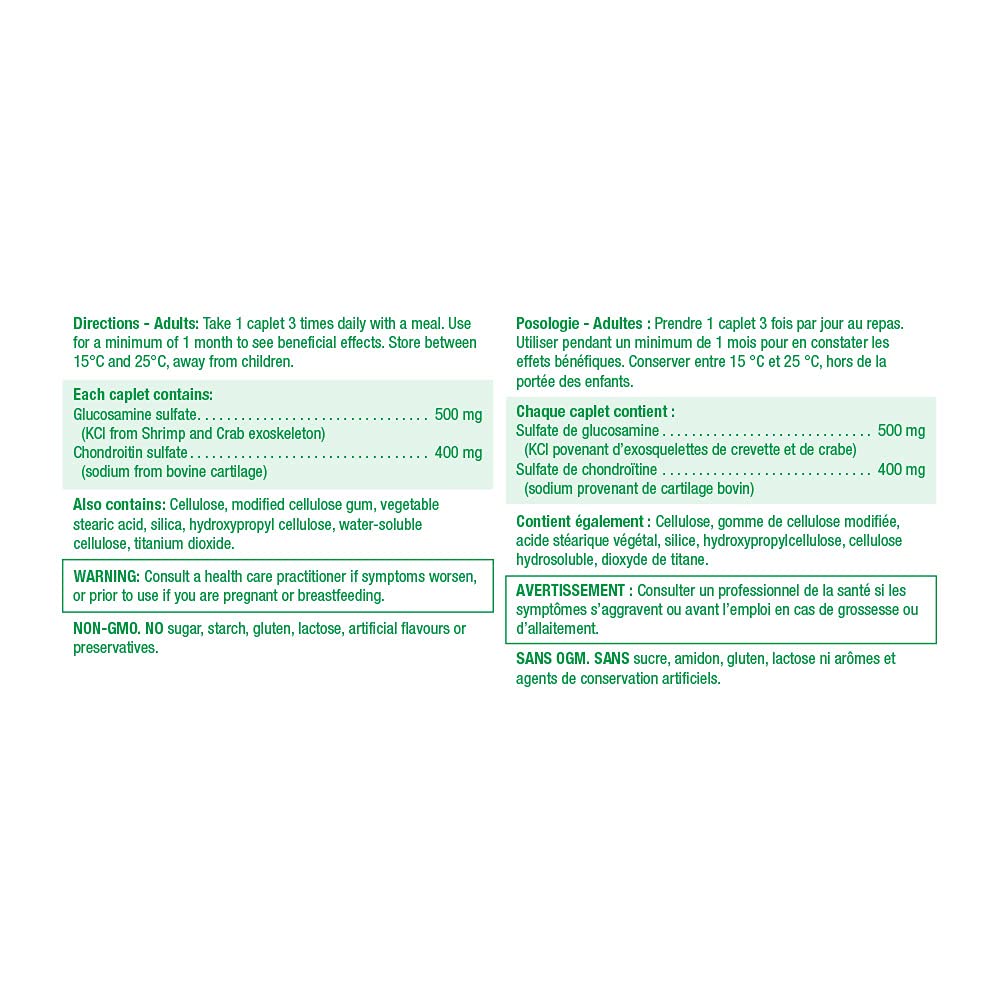 Jamieson Extra Strength Glucosamine Chondroitin 900 mg, Provides Joint Pain Relief, Osteoarthritis Support, and Cartilage Protection. Non-GMO, Gluten-Free, 180 Caplets, Proudly Canadian