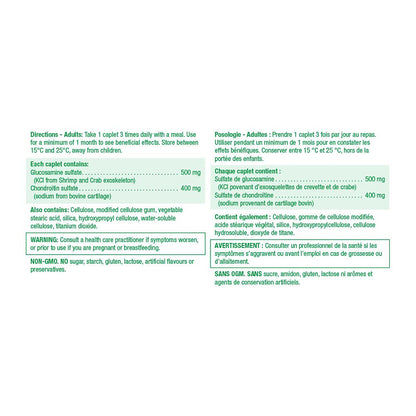 Jamieson Extra Strength Glucosamine Chondroitin 900 mg, Provides Joint Pain Relief, Osteoarthritis Support, and Cartilage Protection. Non-GMO, Gluten-Free, 180 Caplets, Proudly Canadian