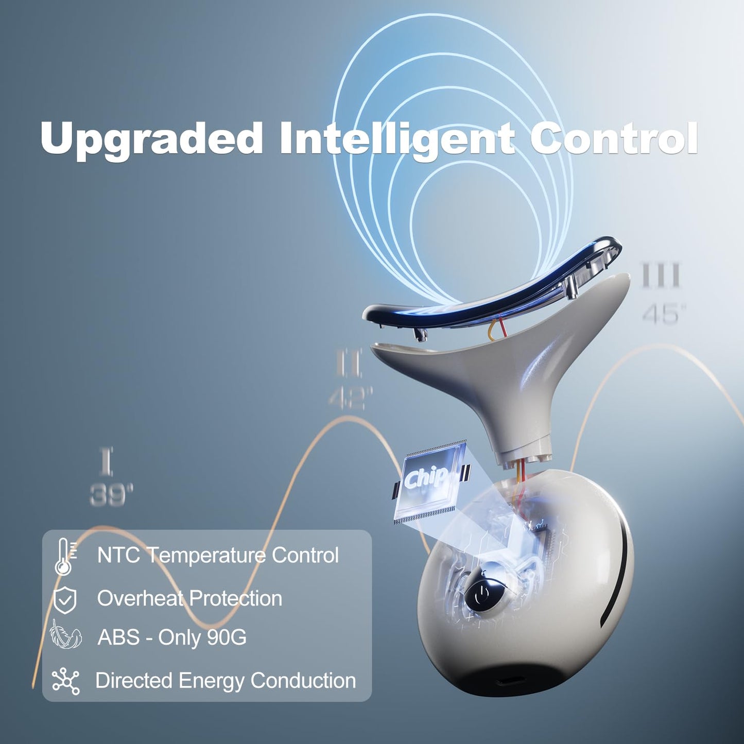 Red Light Therapy Device, 7 in 1 Neck and Face Massager, Portable Facial Massager, face massager for skin tightening and Face Lifting Device Beige - Available at All In One Marketplace Canada