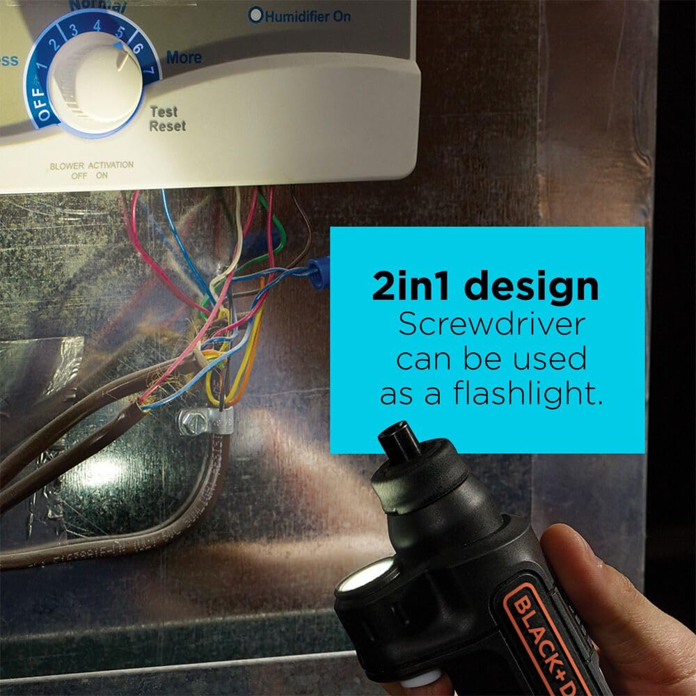 BLACK+DECKER 4V MAX* Cordless Screwdriver with LED Light (BDCSFL20C) BLACK+DECKER