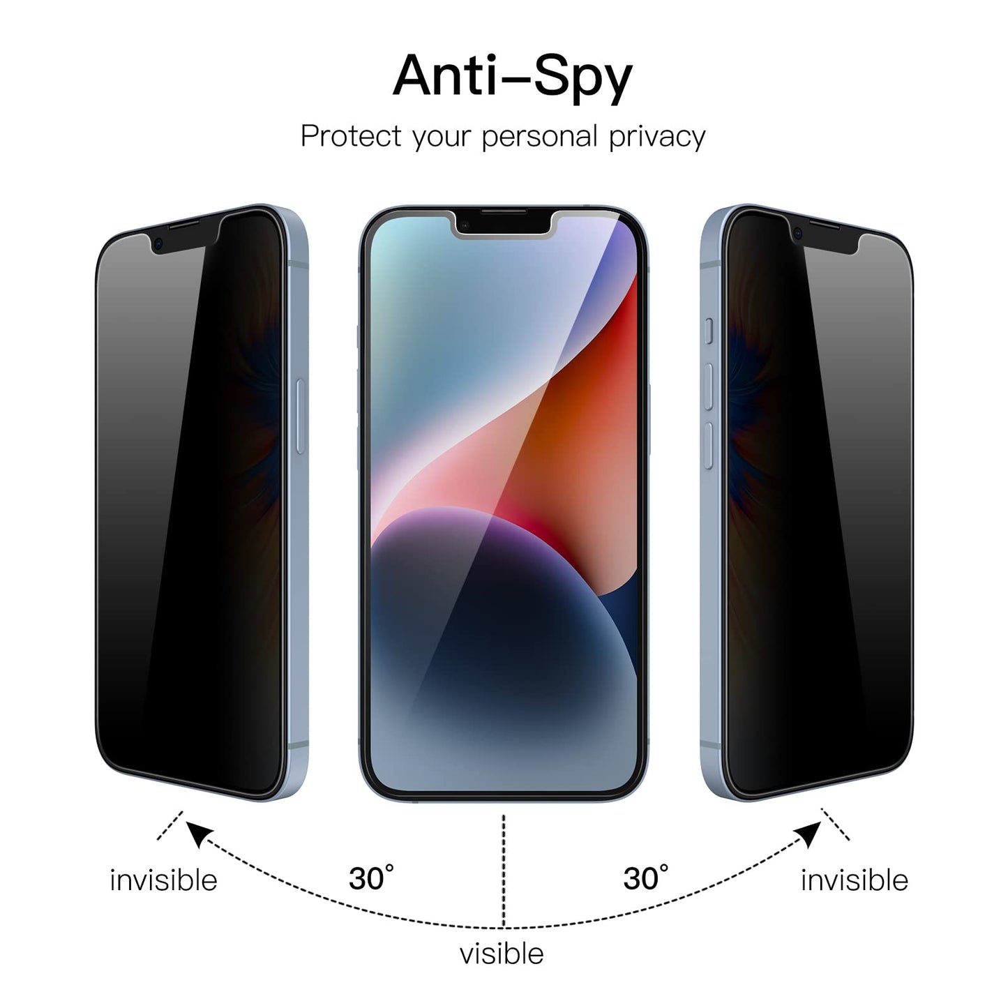 JETech Privacy Screen Protector for iPhone 17e (2026) / iPhone 16e / iPhone 14, Anti Spy Tempered Glass Film, 6.1-Inch Display, 2-Pack
