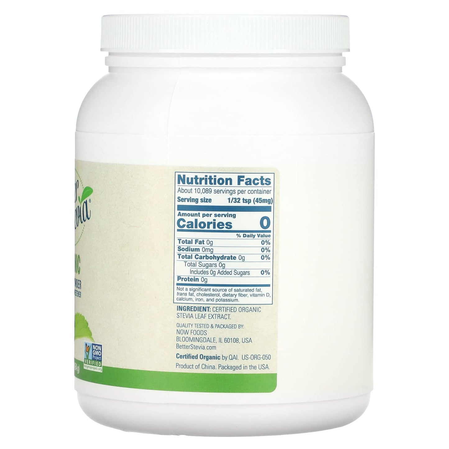 NOW Foods BetterStevia Organic Extract Powder - 1 lb