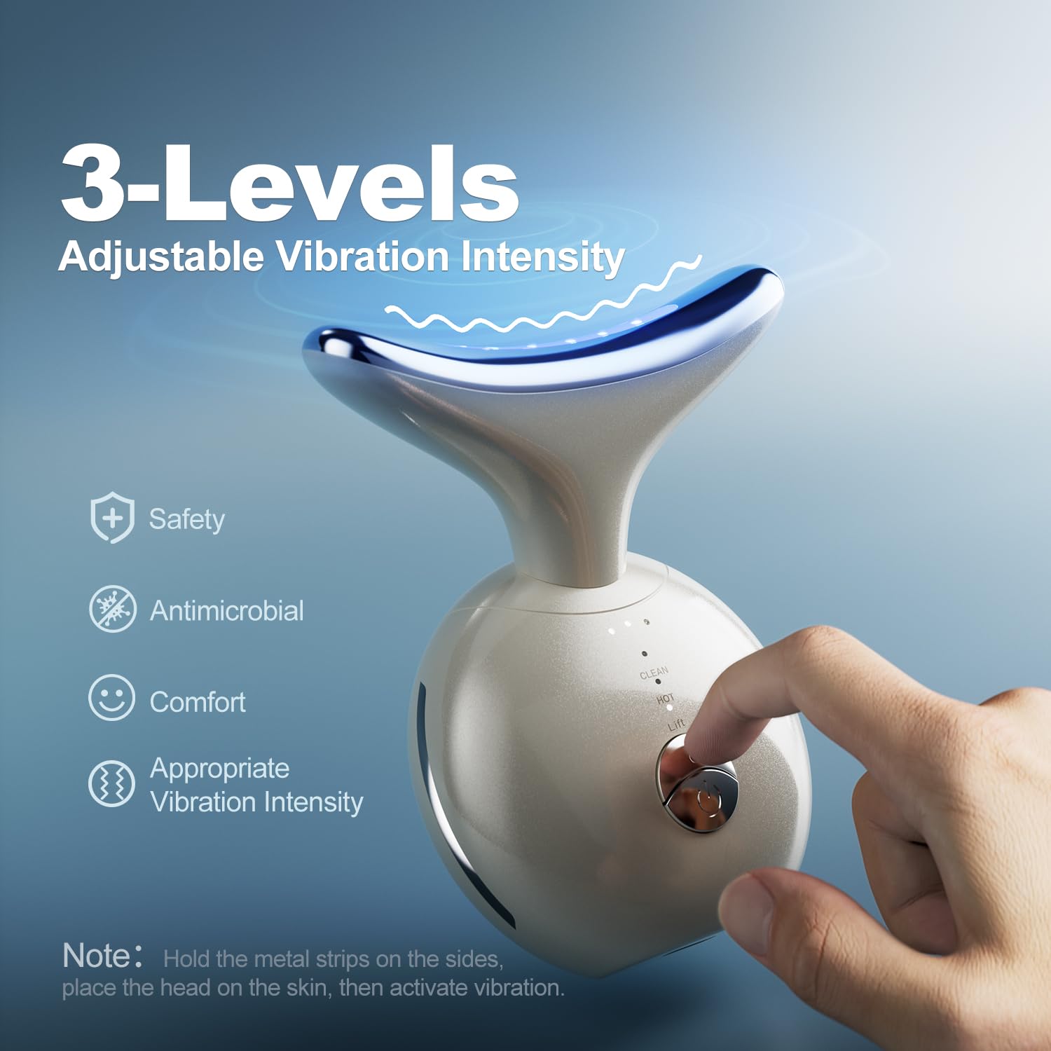 Red Light Therapy Device, 7 in 1 Neck and Face Massager, Portable Facial Massager, face massager for skin tightening and Face Lifting Device Beige - Available at All In One Marketplace Canada